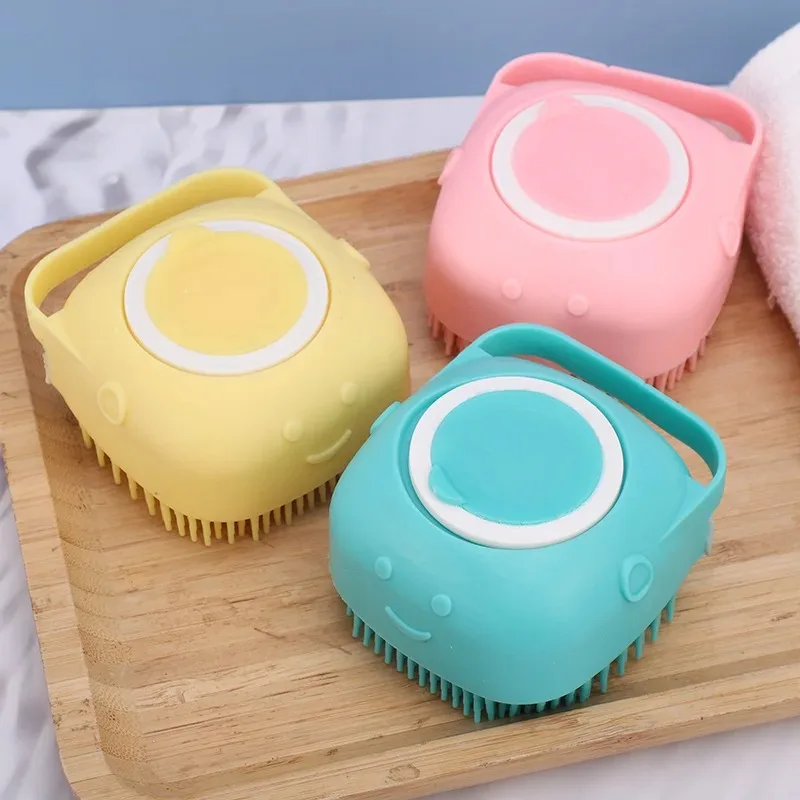 

Soft Silicone Dog Brush Pet Shampoo Massager Bath Brush Bathroom Puppycat Washing Massage Dispenser Grooming Shower Brush