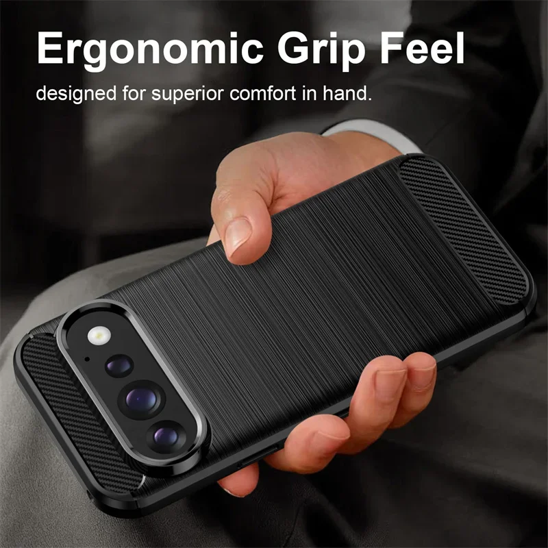 Carbon Fiber Shockproof Silicone Bumper Phone Case Cover