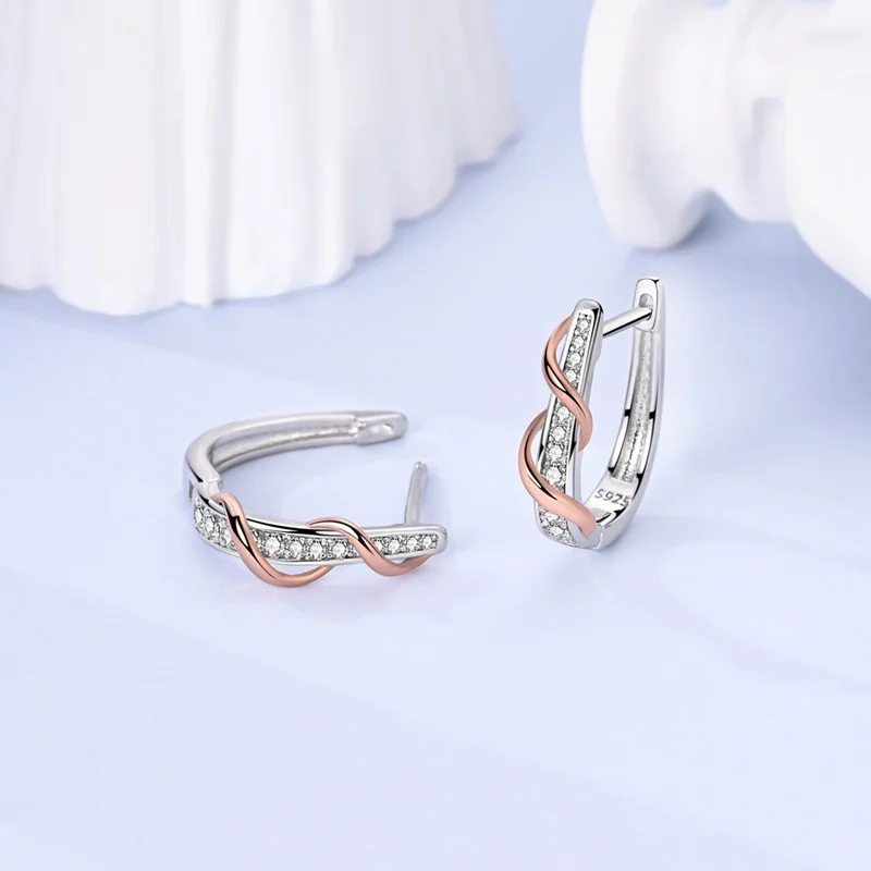 Neue Original 925 Sterling Silber Schatz Bogen Ohrringe Runde Donut Zirkon Krabbe Ozean Ohrringe für Frauen Mädchen Edlen Schmuck – Detail 29