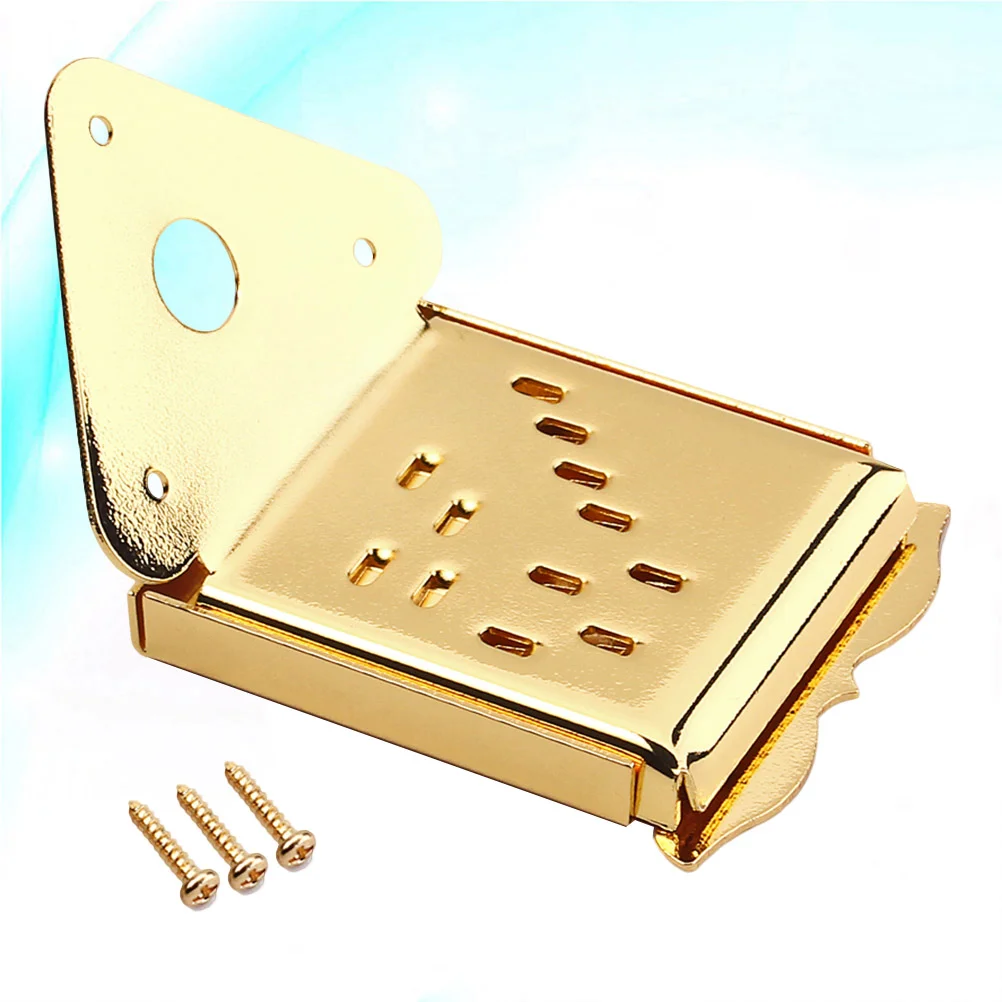 

Metal Mandolin Tailpiece Triangle Musical Instrument Mandolin Parts with Screws for Mandolin Guitar ( Golden )