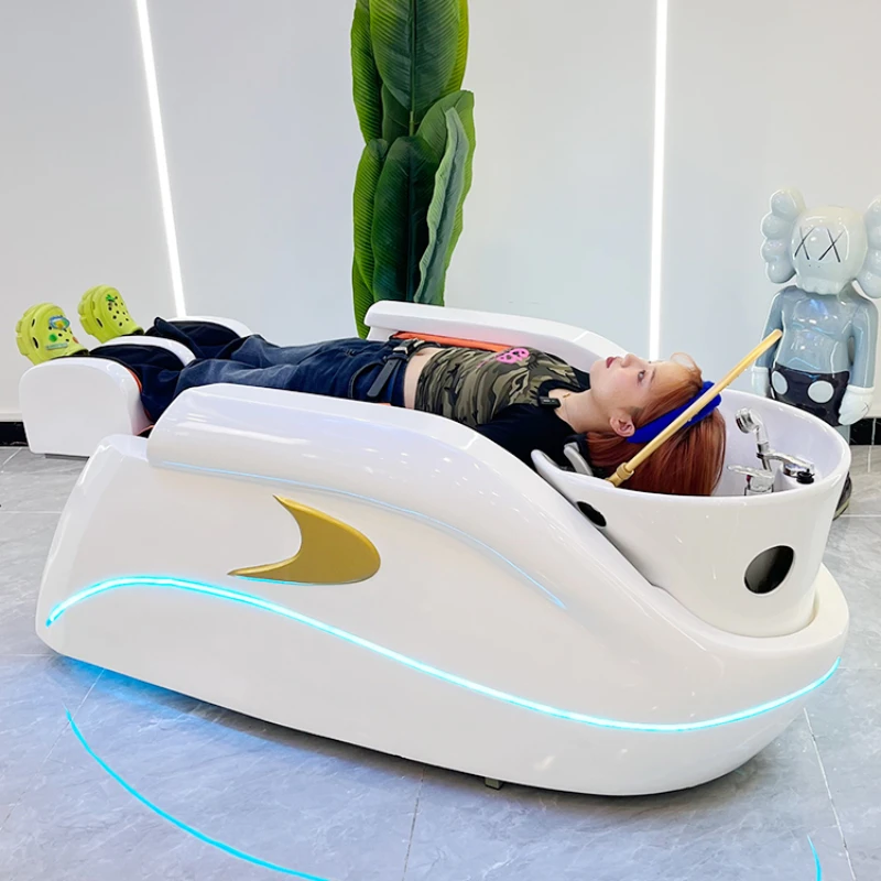 Head Spa Beauty Shampoo Chair Massage Treatment Washbasin Shampoo Chair Hydrotherapy Chaise Coiffure Salon Furniture LJ50SC