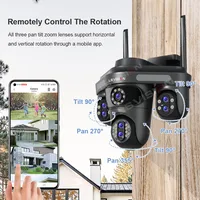 LS VISION 10XZoom 4 écrans WiFi caméra IP extérieure 35MP 7 objectifs Surveillance vidéo trois 360 PTZ suivi automatique caméras de sécurité 3