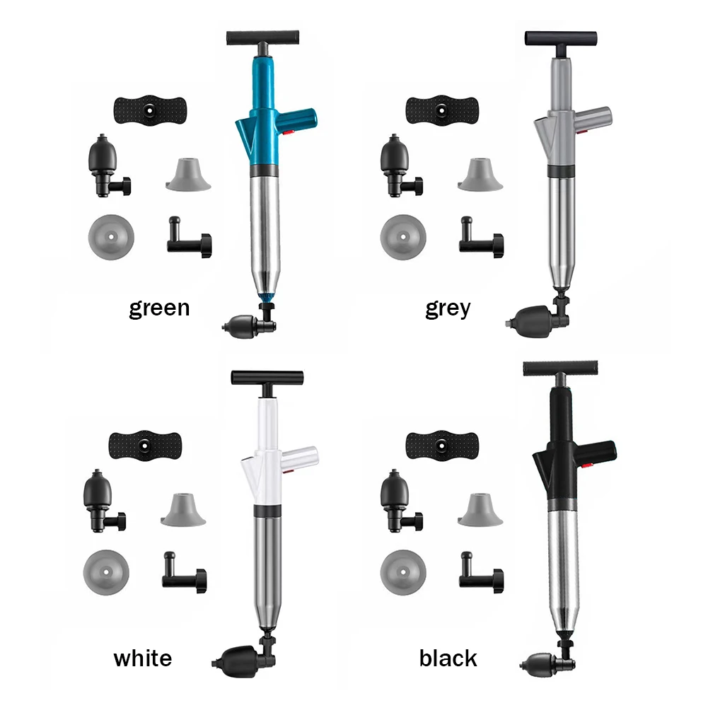 Air Power Drain Blaster Tools Stainless Steel Clog Remover Universal High-pressure Accessories for Bathroom Shower Bathtub