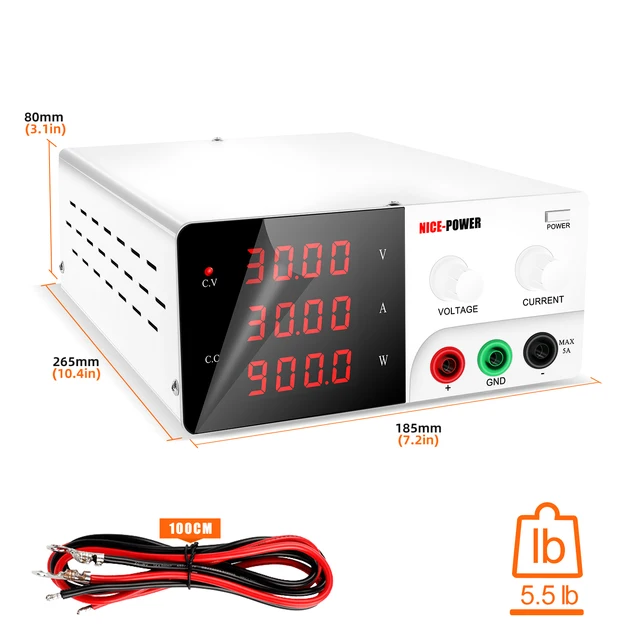 Alimentation de laboratoire DC réglable 30V 10A Laban Banc Régulateur  programmable Découpage Alimentation AC 110V 220V