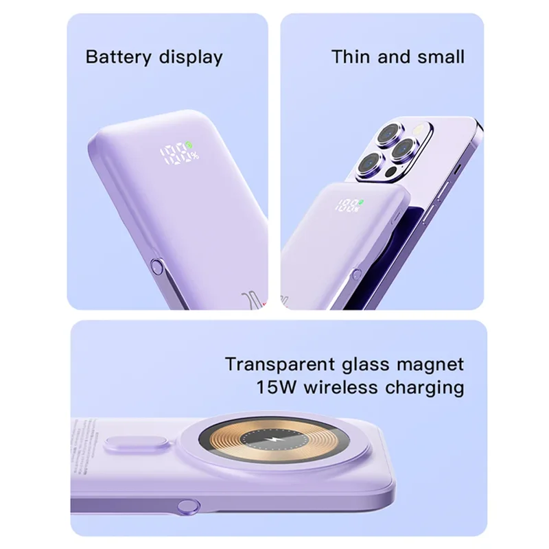 10000mAh Macsafe Power Bank Portable Magnetic Wireless 15W With Stand Powerbank For iphone Xiaomi Charger External Spare Battery