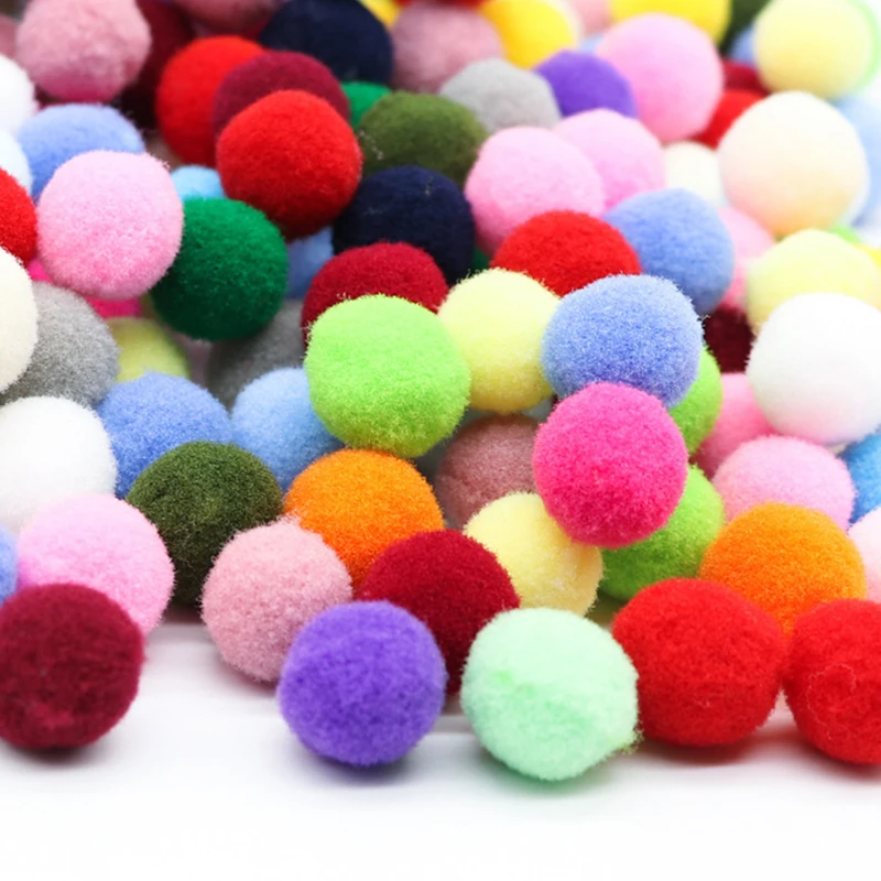 100Pcs 15MM Multi-Colored Pompoms Soft Fluffy Puff Balls For