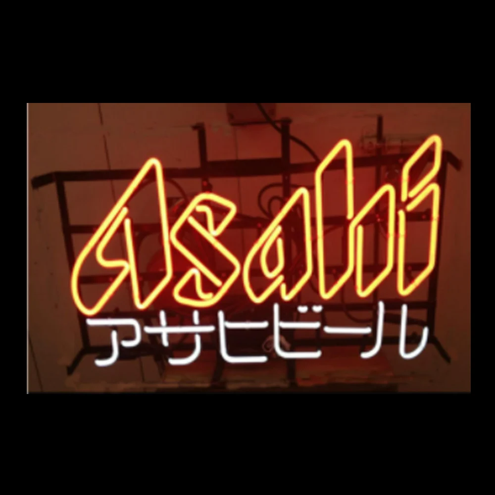 Asahi Neon Sign Lamp Beer Japan Custom Handmade Real Glass Tube Party Bar KTV Store Advertise Room Decor Display Light 19"X15"