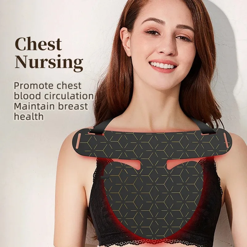 LED Red Light Therapy for Neck & Chest Mask Infrared Red Light Therapy Mask Skin Rejuvenation Neck Skin Care Infrared Device led facial mask,facial neck mask,neck anti wrinkle mask,infrared therapy lamp,led beauty lamp