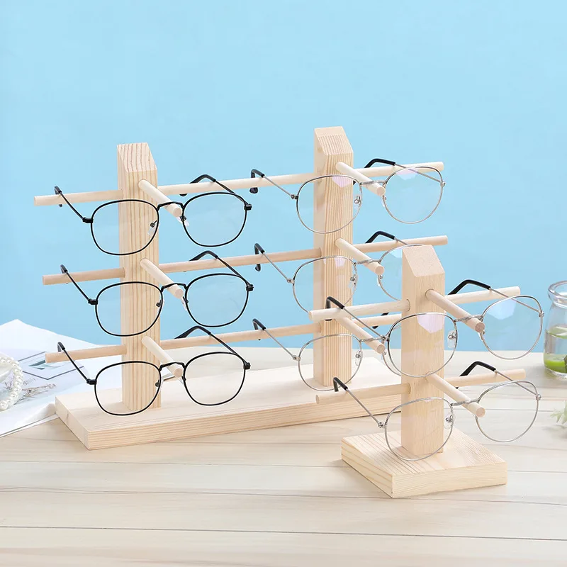 Solid Wood Glasses Display Rack Storage Rack Display Decorative Props Jewelry Holder Sunglasses Myopic Glasses Rack Home Storage 3