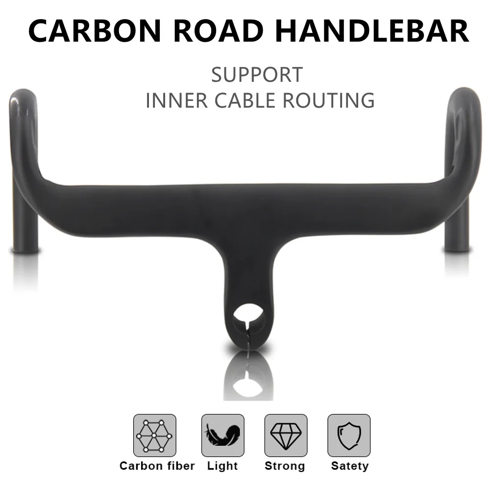

2023 New Full Carbon Intergrated Handlebar Ultralight Road Bike Handlebar And Stem For 28.6mm Fork Steer Size 400/420/440mm
