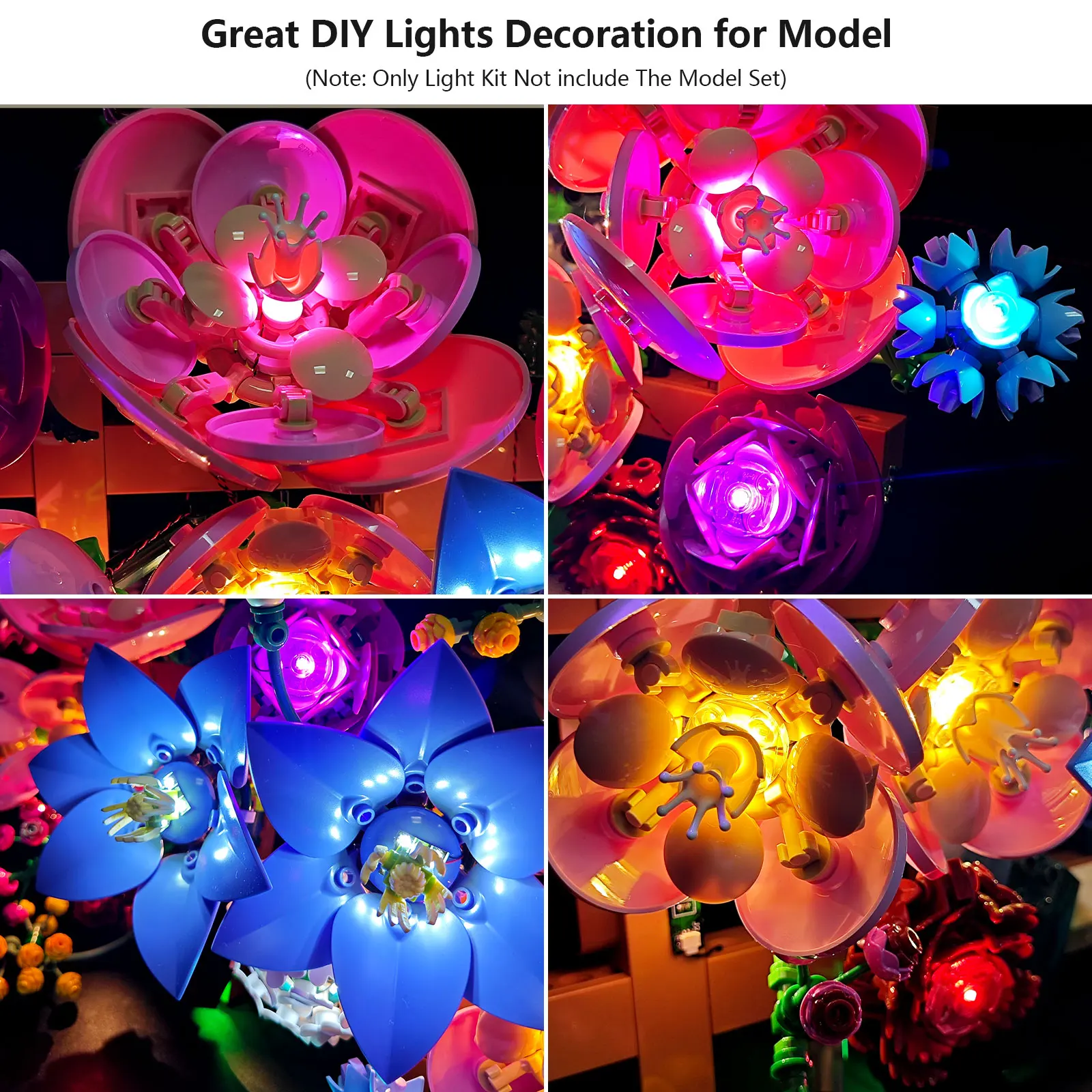 LYBMTWF LED 조명 키트는 레고 11503 꽃 벽 빌딩 블록과 호환됩니다(모델 브릭은 포함되지 않음)