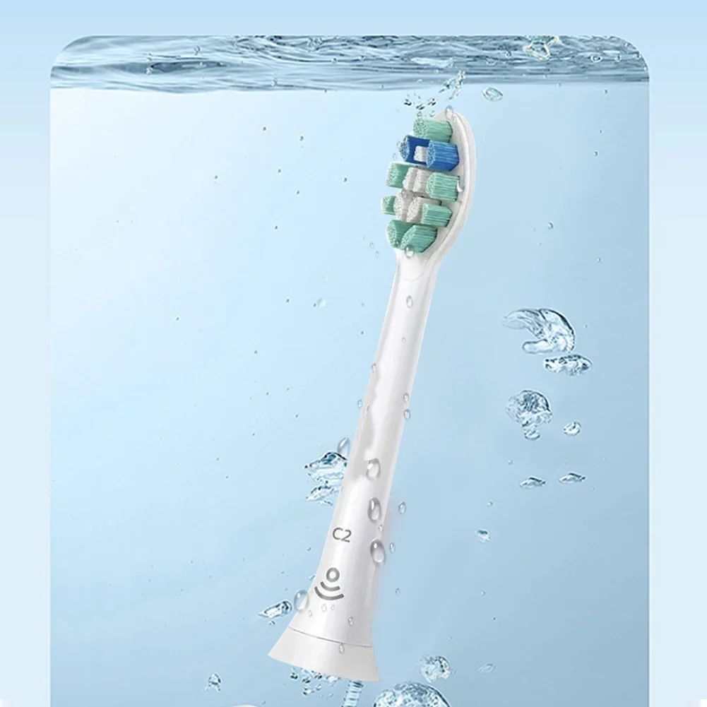 4Pcs White Electric Toothbrush Head Plaque Defence Toothbrush Heads Toothbrush Brush Head for Philips Sonicare C2 Optimal 3