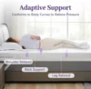 SINWEEK 3 Inch Gel Memory Foam Mattress Topper Queen Size, Ventilated High Density Pad for Back Pain, Bed Topper with Removabl 2