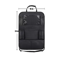 Deluxe Multifunctional Car Seat Organizer with Tablet Holder and Protector (Black)