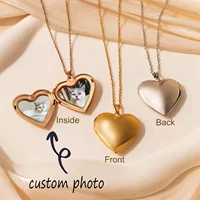Collier pendentif cœur personnalisé avec photo 1/2 taille réelle, collier tendance pour femme, cadeau souvenir d'anniversaire personnalisé 1