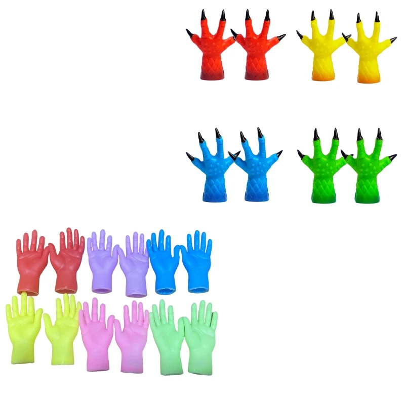 

4XBD Role for Play Finger Puppet 2pcs PVC Figure Child Pretend Story Telling P