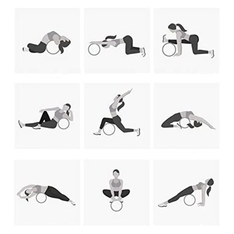 Cork Yoga Wheel Yoga Poses Backbends Inversions Wood-Effect Mandala Print Dharma Prop Wheel