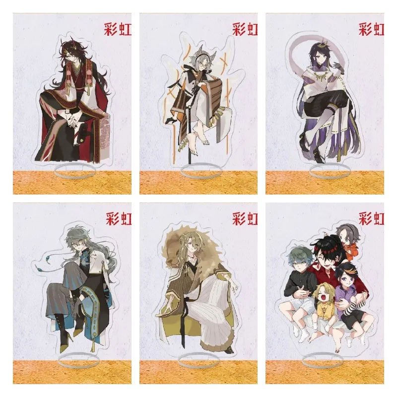 Anime Nijisanji Rainbow Society Vtuber Figure Vox Mysta Ike Luca Shu Supporti In Acrilico Modello Piatto Creativo Desk Decor Fans Gift