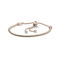 Bracelet en forme de cœur en argent sterling S925, bracelet classique à perles rondes, bracelet en os de serpent, charme DIY, bijoux pour femmes, cadeaux 5