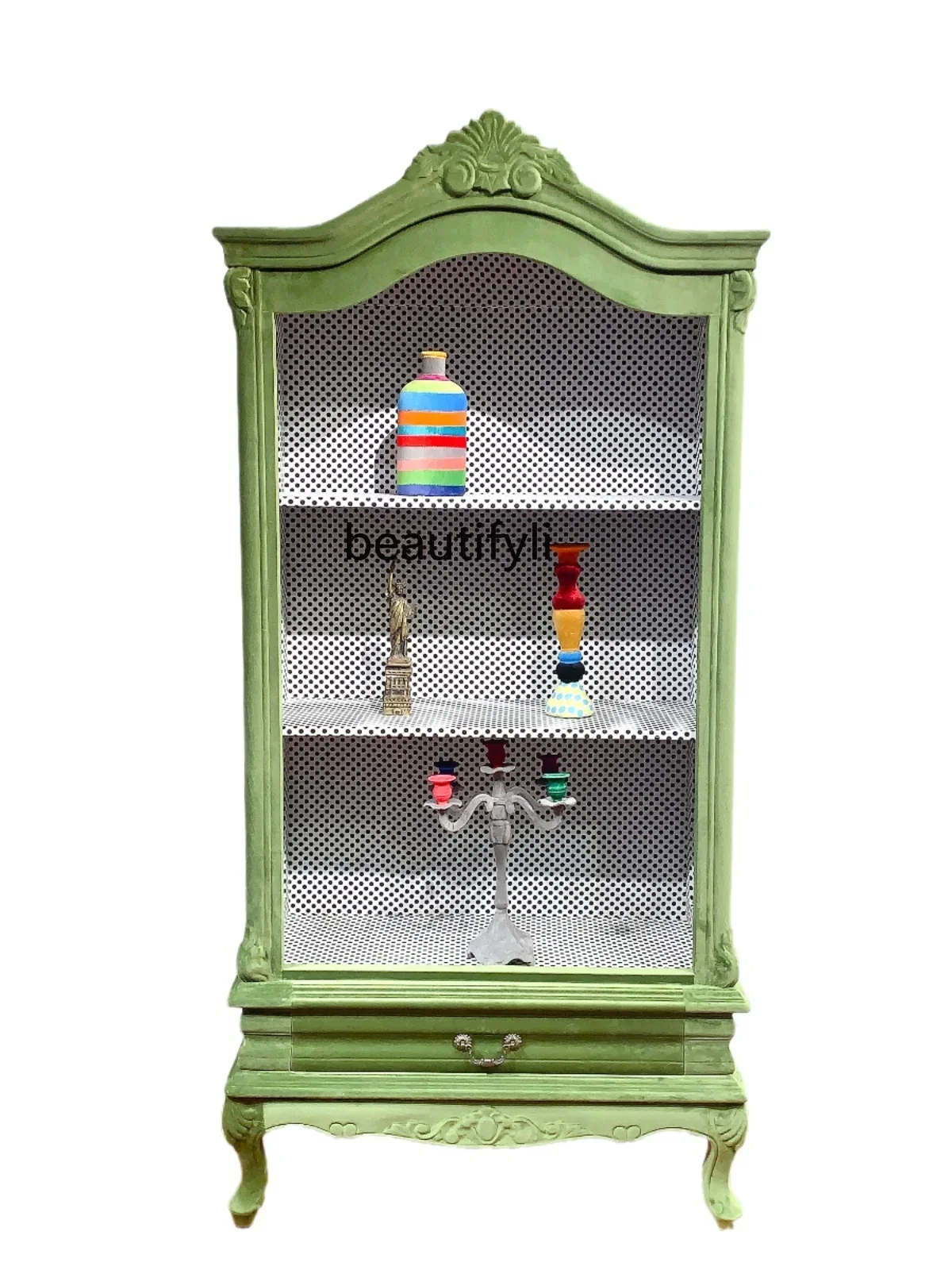 

Solid Wood High Cabinet Office French Modern Data Cabinet Living Room Wine Cabinet Clothing Showcase