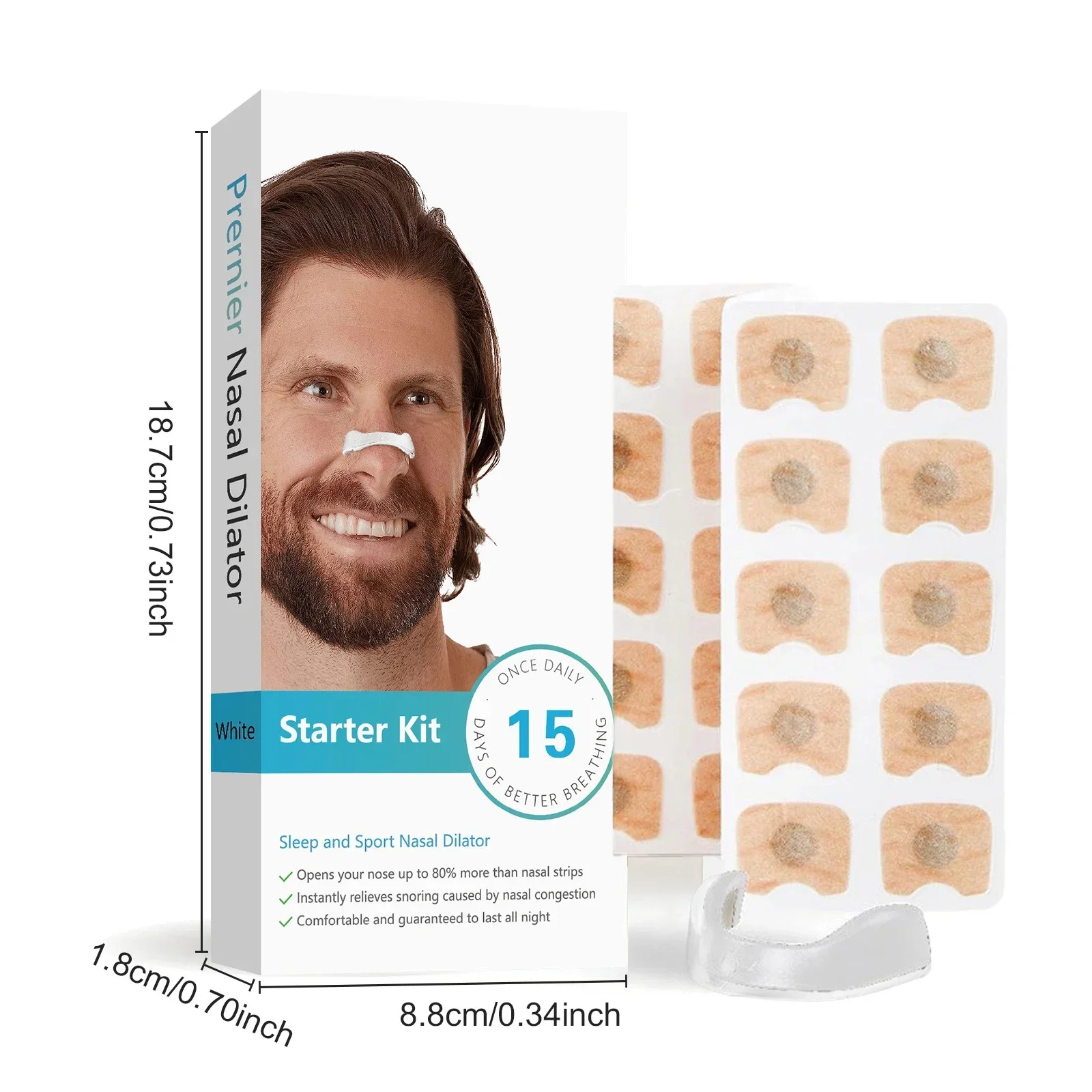 15-30Pairs Magnetic Nasal Strips Nasal Breathing Dilators Kits Increase Air Intake Improve Sleeping Reduce Snoring for Nighttime 3