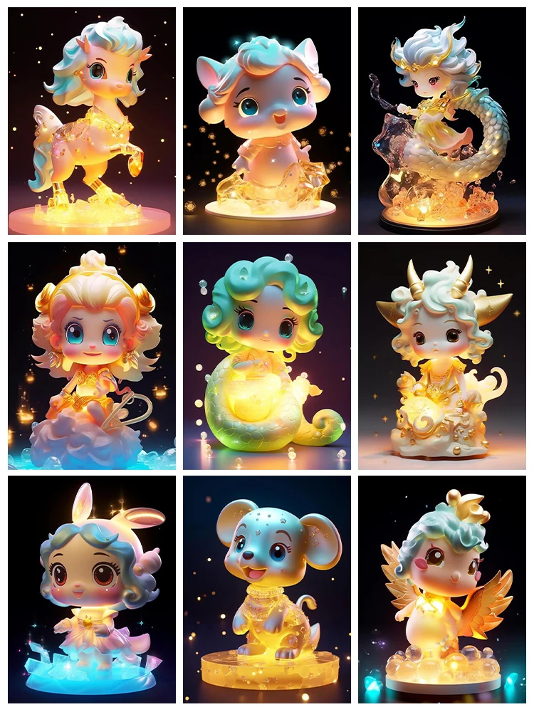 

Животные 5D алмазная живопись Зодиак Дракон лошадь алмазная живопись инкрустированная полностью Алмазная вышивка живопись украшение для дома