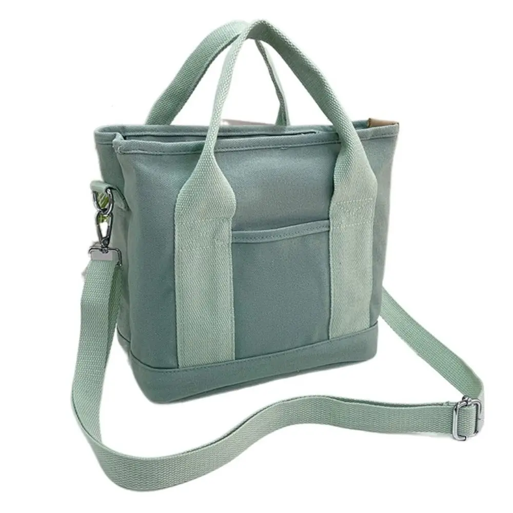 Multi-pocket Japanese Style Crossbody Bag Zipper Large Capacity Canvas Shoulder Bag Stroge Bag Handbag Pure Color Tote Bag