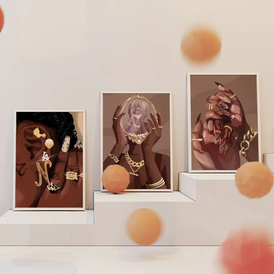 

Черная Модная девушка хип-поп современное искусство стены Гостиная Декор скандинавские постеры и принты холст картины спальня картины