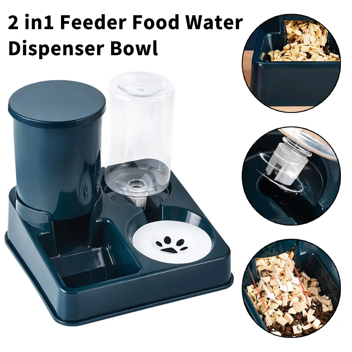 2 In1 Feeder Food Water Dispenser Bowl Automatic Dog Cat Bottle Pet Self Feeding: 3 - 5 Days Free Delivery Only UK
