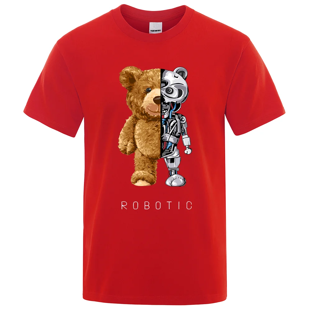 Playful Teddy Bear Graphic Oversized Streetwear T-Shirt - Men's Fashion Casual Summer Cotton Tee
