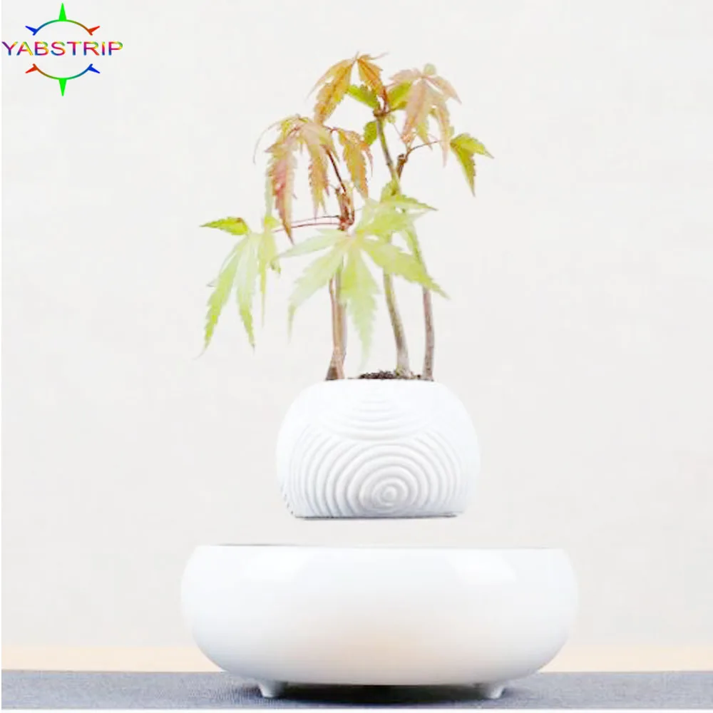 

NEW Levitating Air Bonsai Pot Rotation Flower Pot Planters Magnetic Suspension Floating Potted Plant For Home Desk Decor Gift