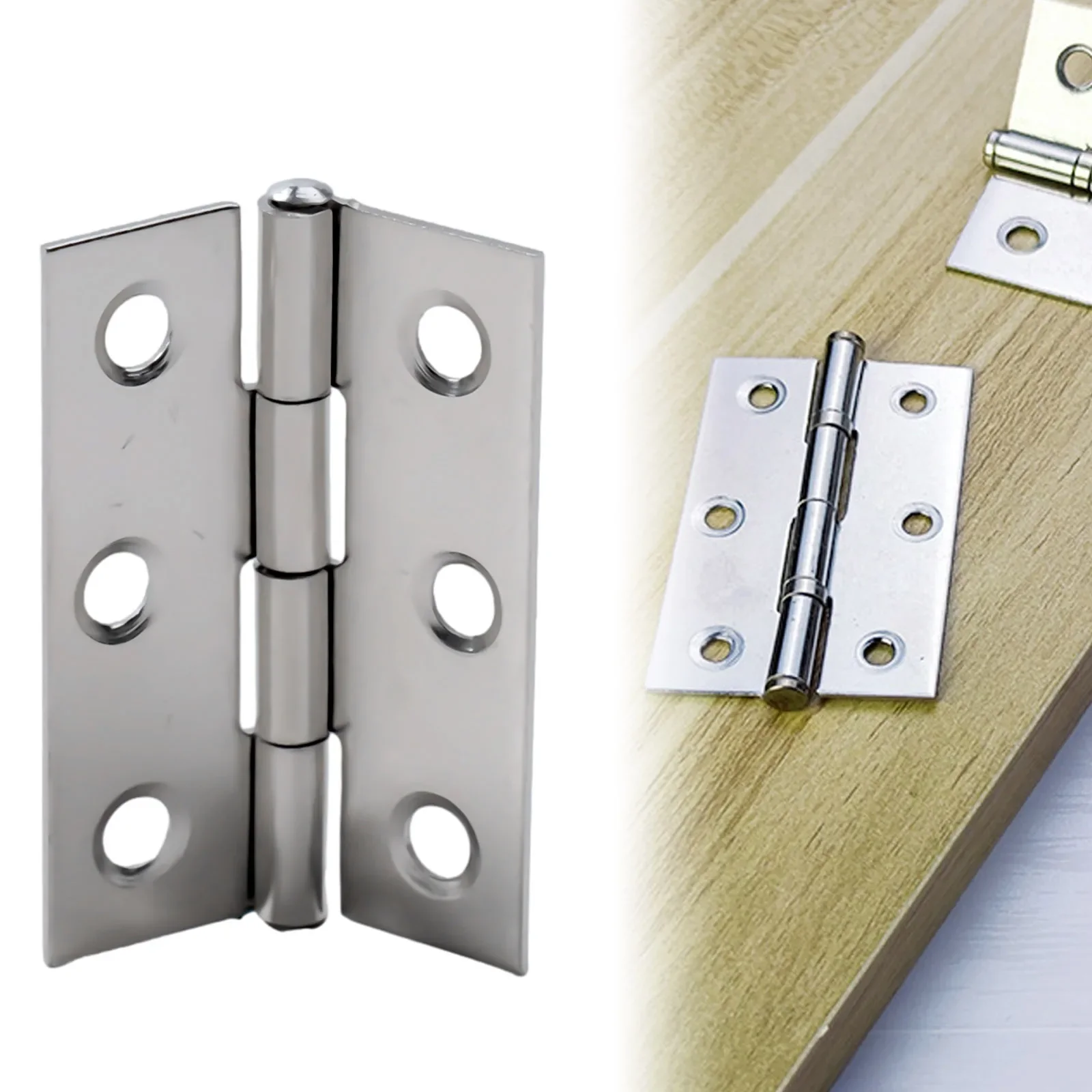 

10pcs Door Hinges Ball Bearing Butt Internal Stainless Steel Hinge Home Office Furniture Hardware Accessories Cabinet Cupboard