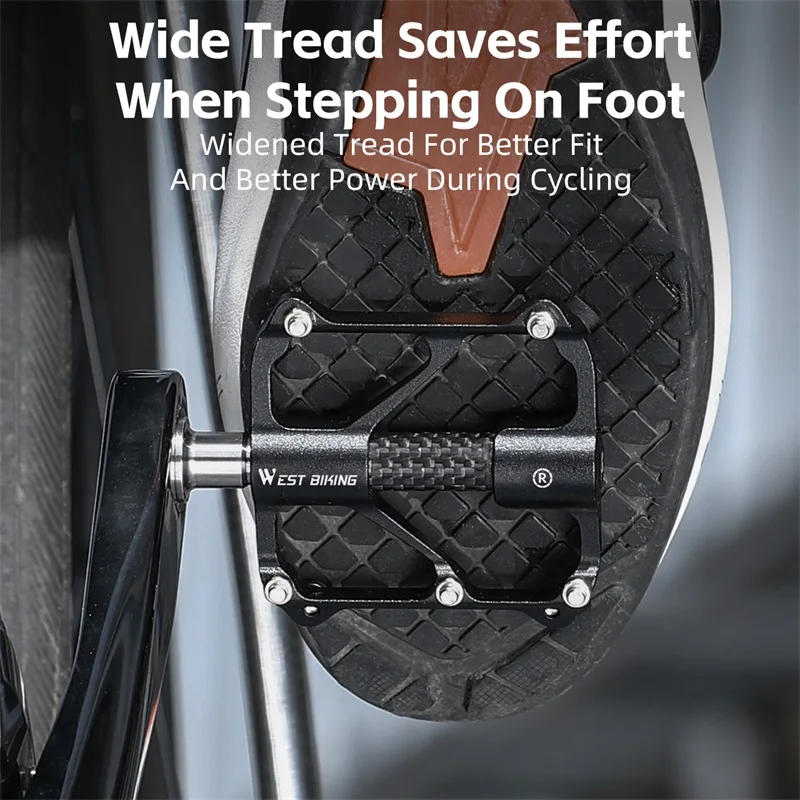 WEST BIKING Carbon Fiber Pedal Road Bicycle Pedal 3 Bearing Titanium Alloy Axle MTB Bicycle Accessories racing pedals mountain bike pedals
