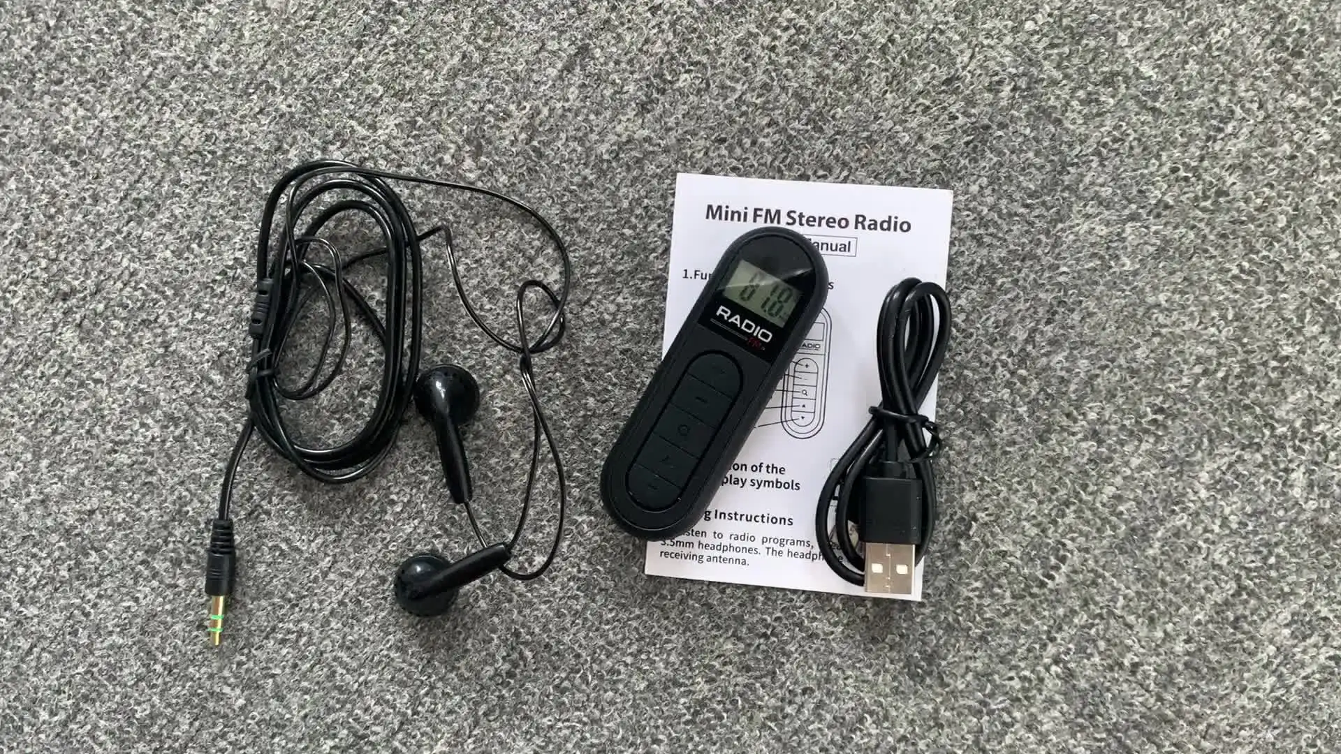 ミニポータブルFMラジオ受信機,USB Type-C充電器,108mm,76〜3.5 MHz