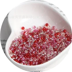 Filled Silver Glass Rice Beads for Handmade DIY Jewelry Accessories (Pink beauty)