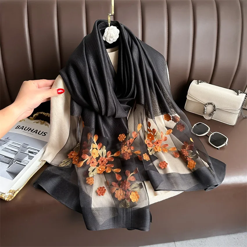 thumbnail image 1 of Bufanda de lino y algodón nueva de 2024 para mujer, bufanda cálida de lujo de diseñador para primavera e invierno, pashmina, hijabs, bufandas, chales, pañuelos, diadema, 1 of 5