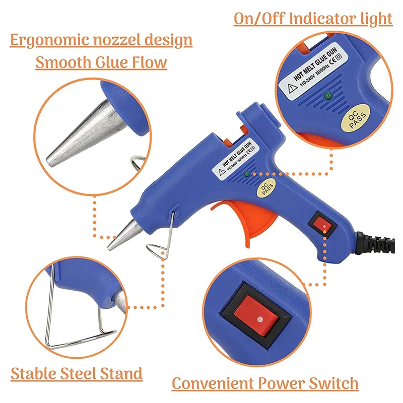 Cordless Hot Melt Glue Gun Child Hand Crafts Home DIY Repair Use 7mm Glue  Stick Wireless Glue Gun 3.6V 2000mAh 60 min use time