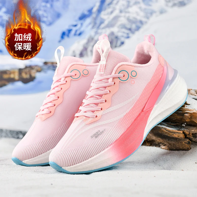 Mens Running Shoes 2025 New Winter Plush Warm Comfort Cushioning Fashion Outdoor Sports Shoes Trendy Lace-up Sneakers for Men