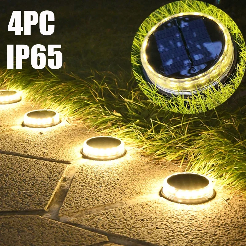 

4Pack Solar Ground Light Outdoor Garden 17Led IP65 Waterproof for Lawn Pathway Patio Landscape Decoration