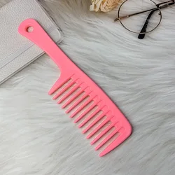 Heat Resistant Curly Hair Styling Comb with Wide Teeth (Pink)