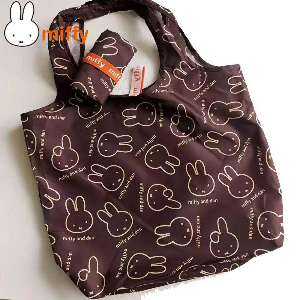 Miffy Kawaii Einkaufstasche, Cartoon-süßes Kaninchen, hohe Kapazität, faltbar, tragbar, Einkaufstasche, eine Umhängetasche, Mädchen-Geschenk