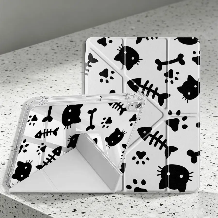 Cute Cat Tablet Case with Pen Slot Cover