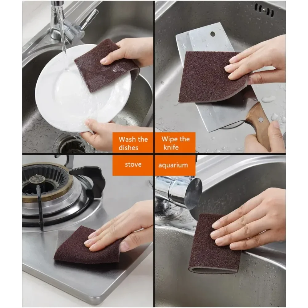 5/10 Pcs Useful Things for Kitchen Gadgets Cleaning Sponge Scouring Pad Silicon Carbide Brush Utensil Tools Home Supplies Garden