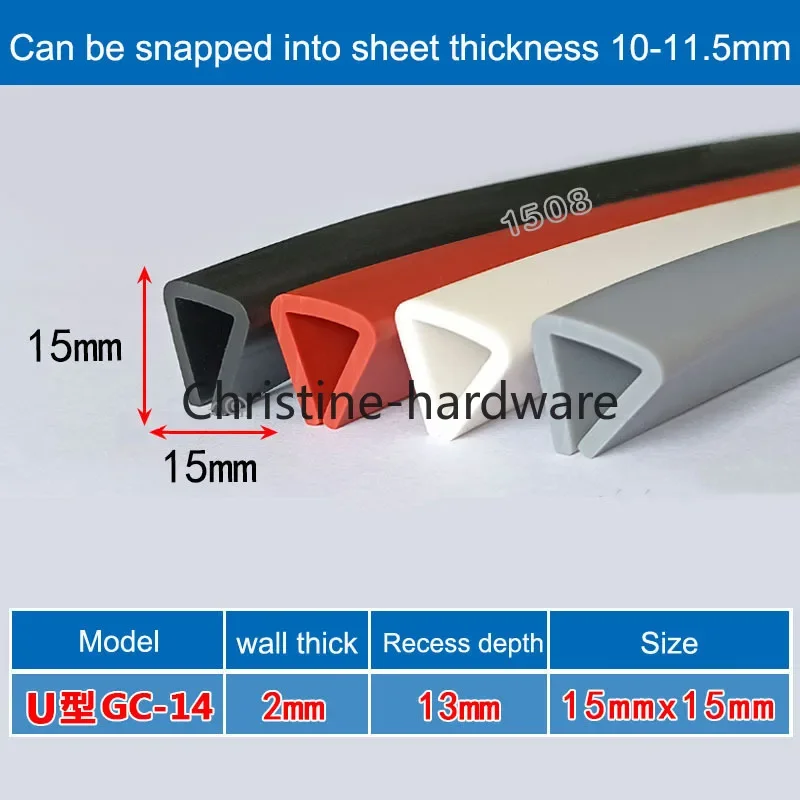 Silicone U-Type Edge Banding Strip Car Door Protector Sealing Bar Anti-Collision For Glass Metal Panel 1/3/5M