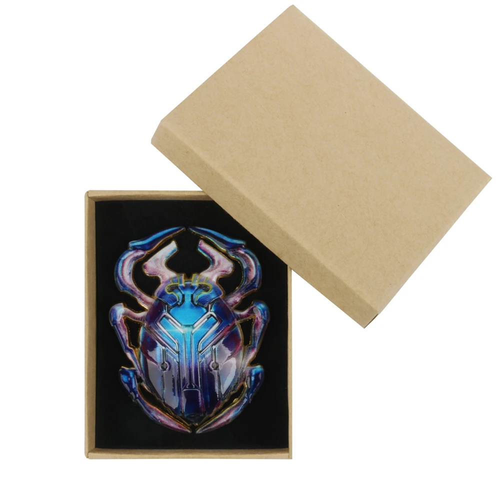 Reyes Blue Alloy Scarab Decorate Exquisite Beetle Metal Made Ornament Fans Collections Halloween Cosplay Prop in Box