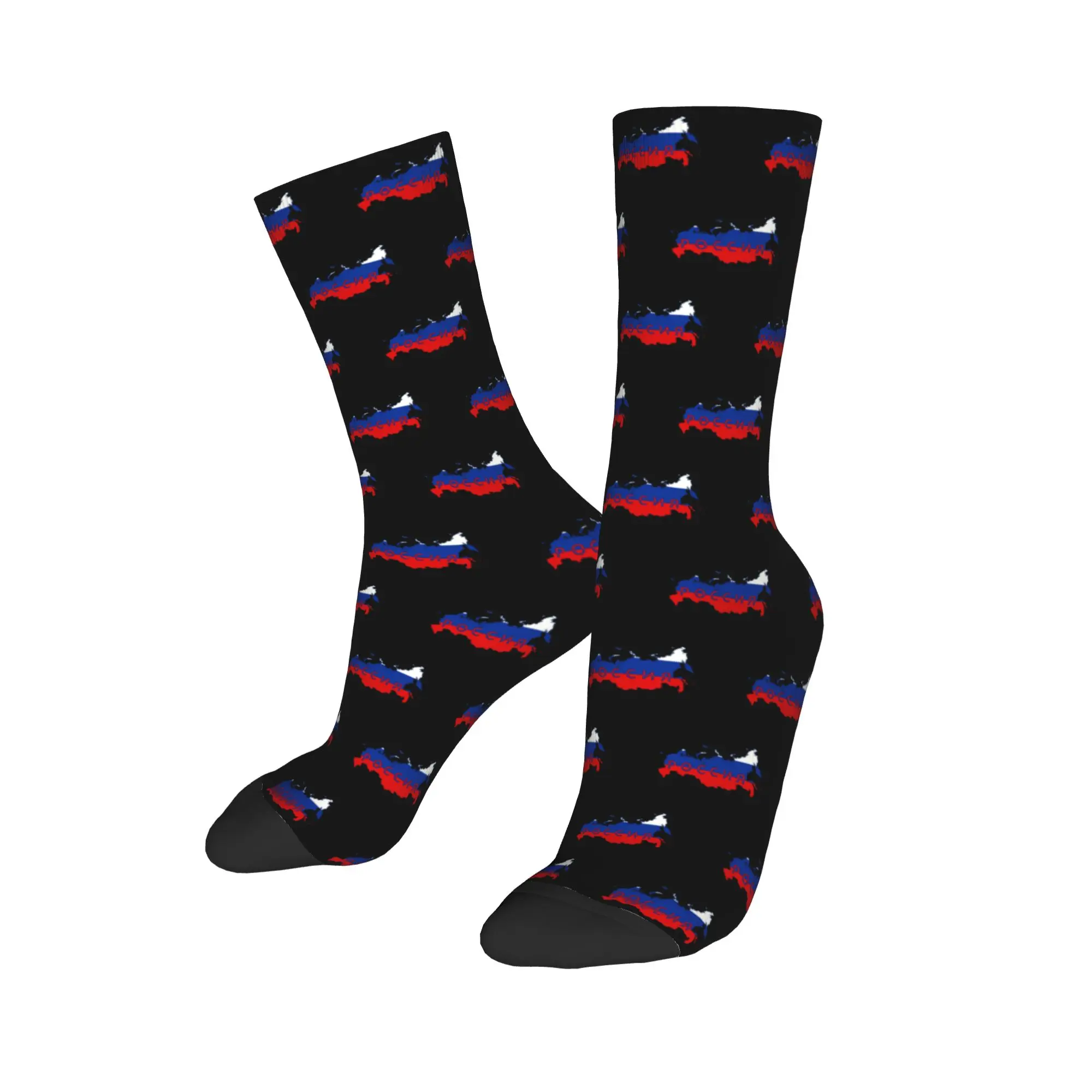 Retro Soviet Flag Crew Socks - Warm Fashionable Hammer and Sickle Design