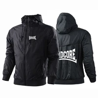 Hardcore Men Spring and Autumn Casual Thin Five-Color Windbreaker Windproof Fashion Color Matching Designe Printing Coats Tops 1
