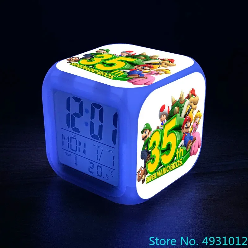 thumbnail image 1 of Figura de Sonic de anime de 8 x 8 x 8 cm, reloj LED con alarma, 7 luces táctiles de colores, reloj de escritorio, figurita de erizo, juguetes para niños, regalo, 1 of 5