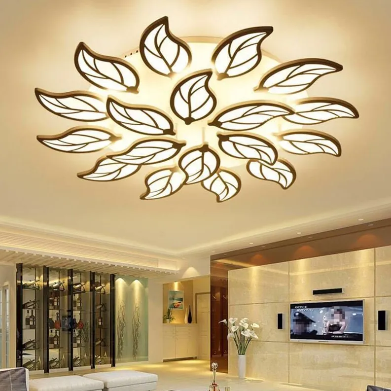 

LED ceiling lamp study bedroom ceiling lamp leaf shape LED chandelier living room lamp hotel lighting ZM112006