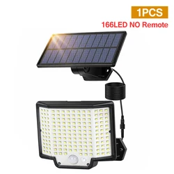 Enhanced Solar - Powered LED Outdoor Motion Sensor Wall Light (166LED - 1PC)
